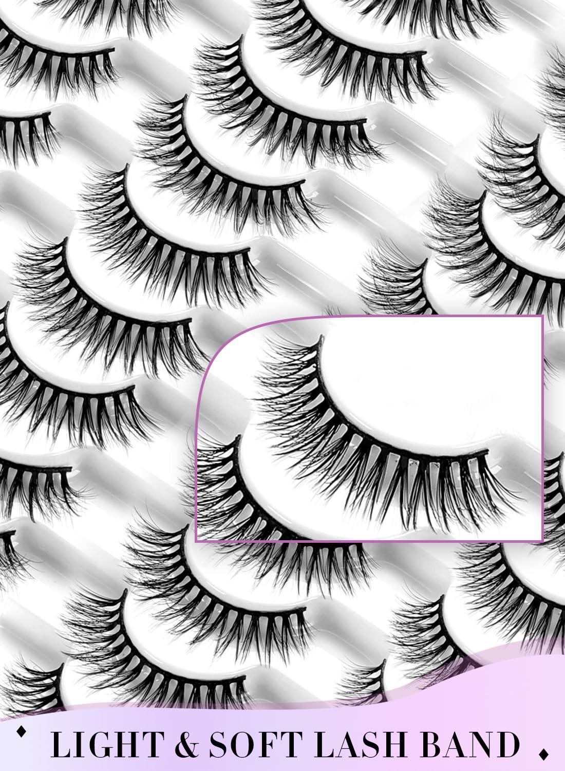 Classic Fake Eyelashes – 4-11mm – Lash Extensions – Luxurious Natural Mink Lashes Eyelash Extensions – Comfortable and Easy to Apply – High-End Fiber Lashes for Superior Volume