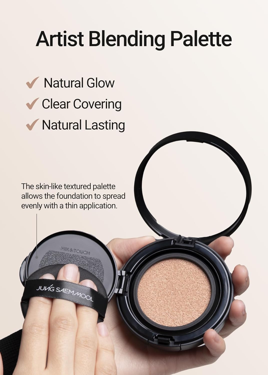 [JUNGSAEMMOOL OFFICIAL] Essential Skin Nuder Cushion (Medium) | Refill not Included | Foundation Makeup | Natural Finish | Buildable Coverage | Korean Makeup Artist Brand | Cream Foundation