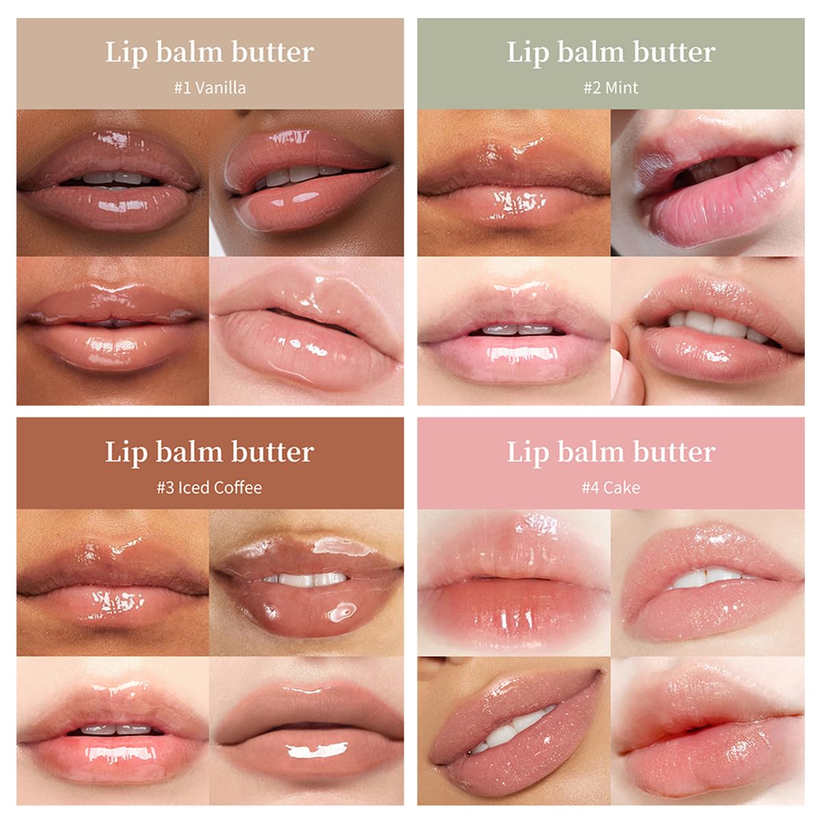 4PCS Summer Butter Lip Balm,Conditioning Lip Mask and Lip Balm for Instant Moisture,Nourishing Lip Care with Natural Ingredients,Soothes Softens Dry Lips
