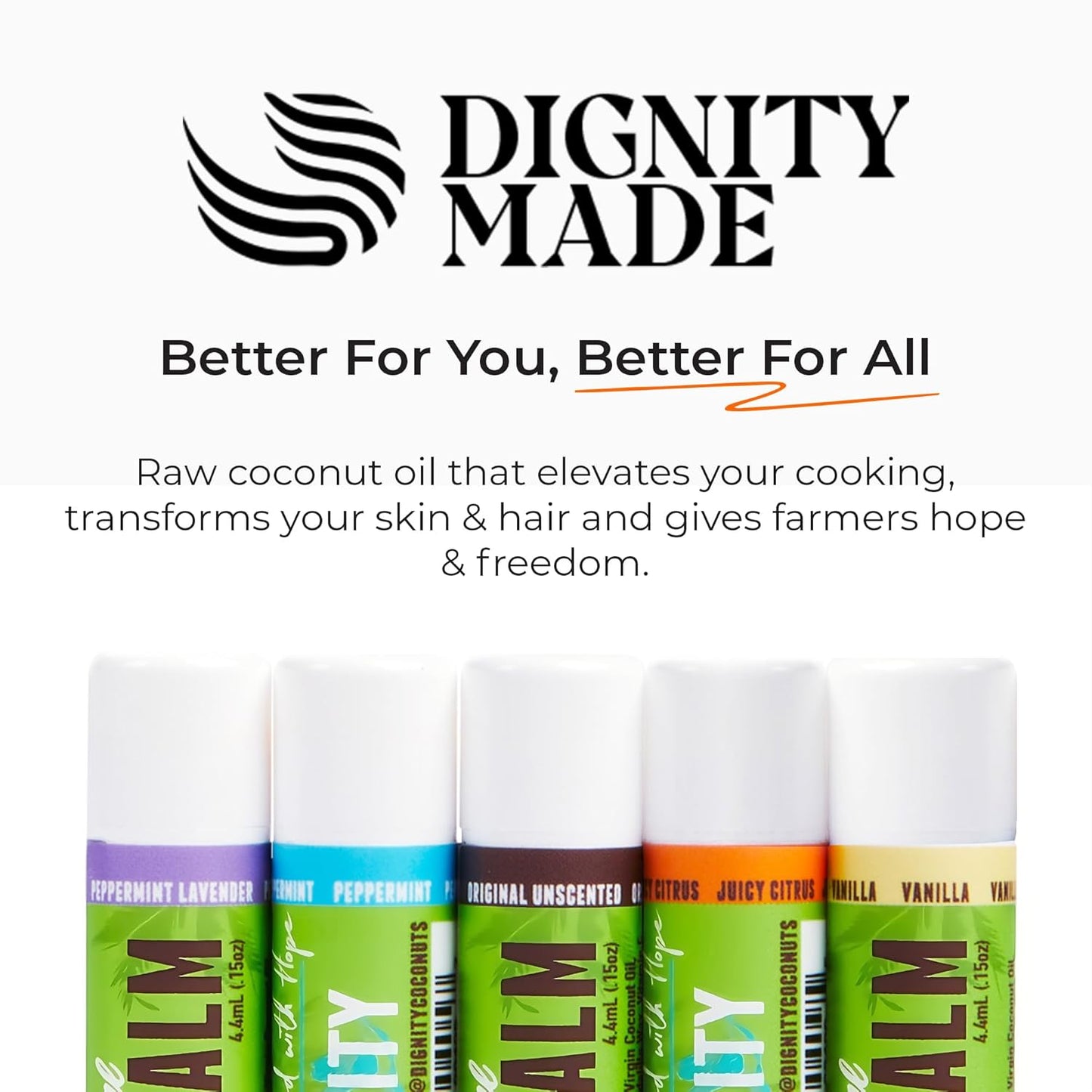 Moisturizing Lip Balm – Soothing & Fragrance-Free, Pack of 5 - Vegan w/Nourishing Coconut Oil, Cocoa Butter & Essential Oils – 4.4ml (0.15oz) Each – Lip Care Set