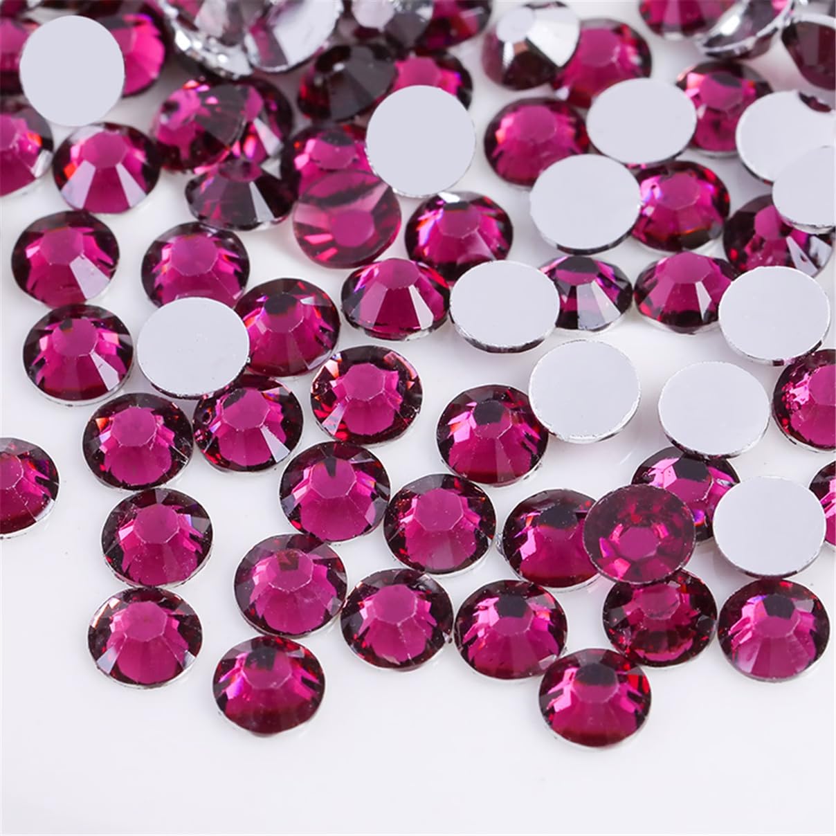 3000 Pieces SS6 2mm Flatback Rhinestones Clear Glass Round Gems Crystals for Nail Art DIY Crafts Clothes Shoes Bags （Grape Purple）