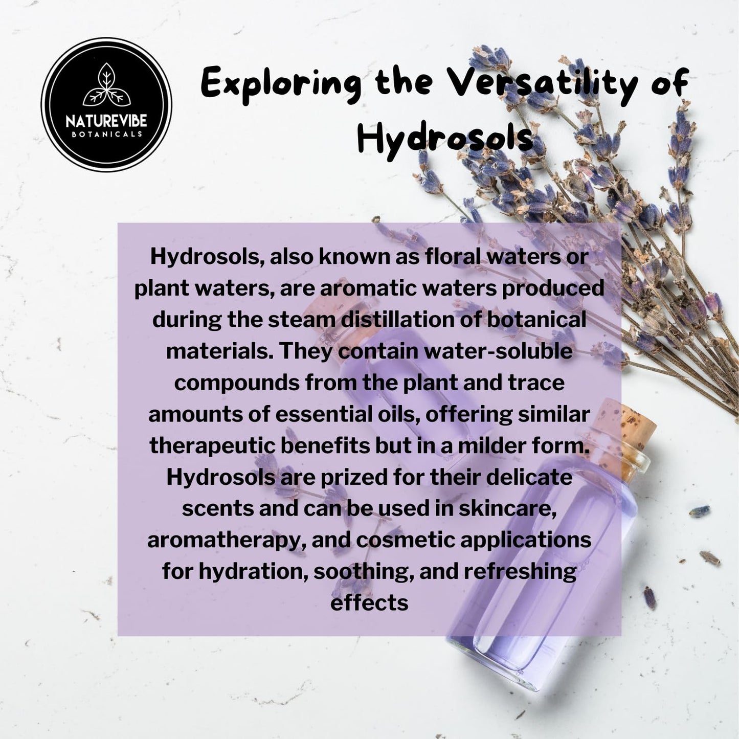 Naturevibe Botanicals Lavender Water 32 Ounces | 100% Pure and Natural | Great for Skin Care and Hair Care