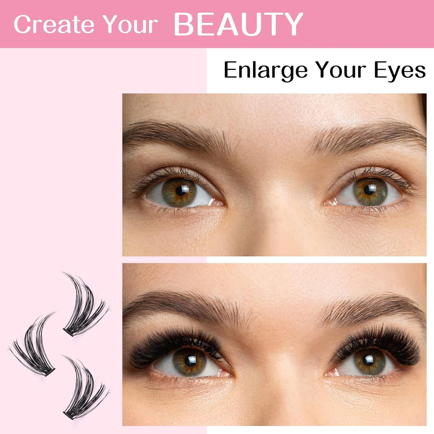 280 Pcs Individual Lashes 30D+40D Mixed Lash Clusters 14 Rows Cluster Lashes that Look Like Eyelash Extensions DIY Lash Extension Self Application At Home (30+40-D-14)