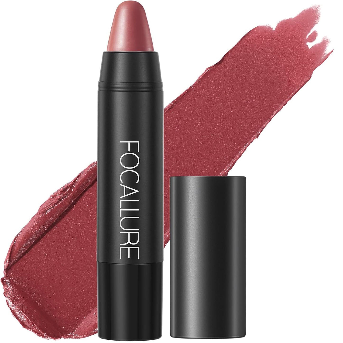 FOCALLURE Ultra Chic Matte Lipstick,Rich Vitamin E Lip Crayon,Lightweight Matte Color without Drying or Fading,Long Lasting Waterproof Lips Makeup,CRIMSON