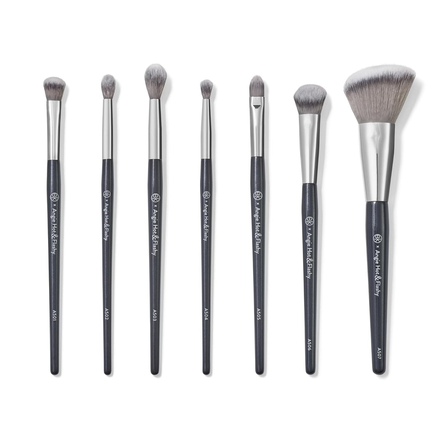 BK BEAUTY BRUSHES - ANGIE HOT & FLASHY Brush Set (7PC) - Viral Under-Eye Concealer, Eye Shadow, | Bronzer, Blush & Highlighter Makeup Brushes