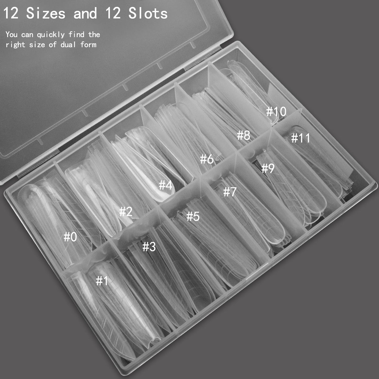 120Pcs Dual Nail Forms,Upper Arched Extension Poly nail gel Nail Forms Full Cover Reusable Nail Molds 12 Sizes for Nail Art Design Salon&DIY