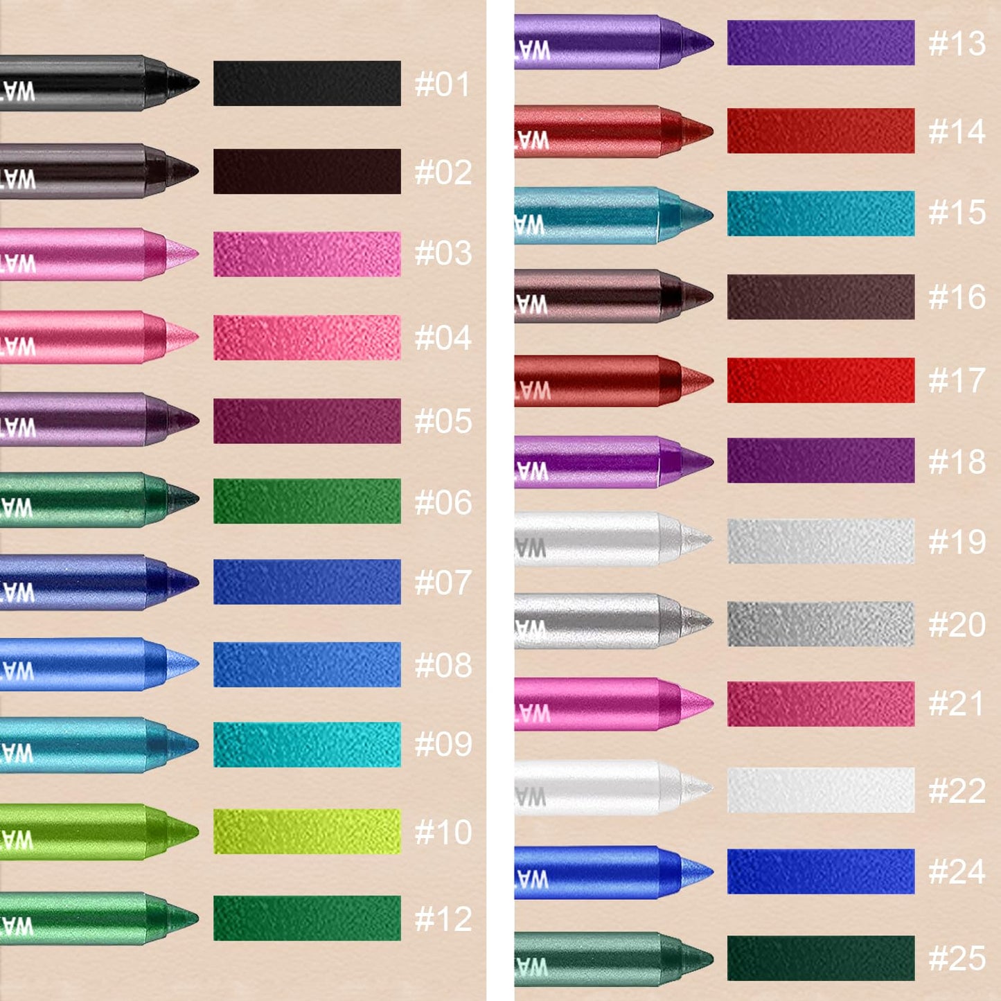 3 Colorful Eyeliner Pen Set, Eye Shadow Pencil, Pearl Eyeliner Kit Metallic Glitter Colored Eye liner for Women Eye&Lip Liner Professional Waterproof Eye Makeup (3PCS A)