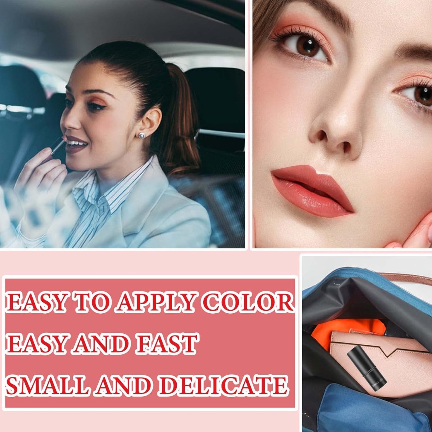 Cream Contour Blush Stick,Long Lasting Waterproof Blush Stick for Cheeks&Lips Multipurpose Face Highlighting Concealing Cream,Shimmer Contour Stick Makeup for Women（Rose Red）