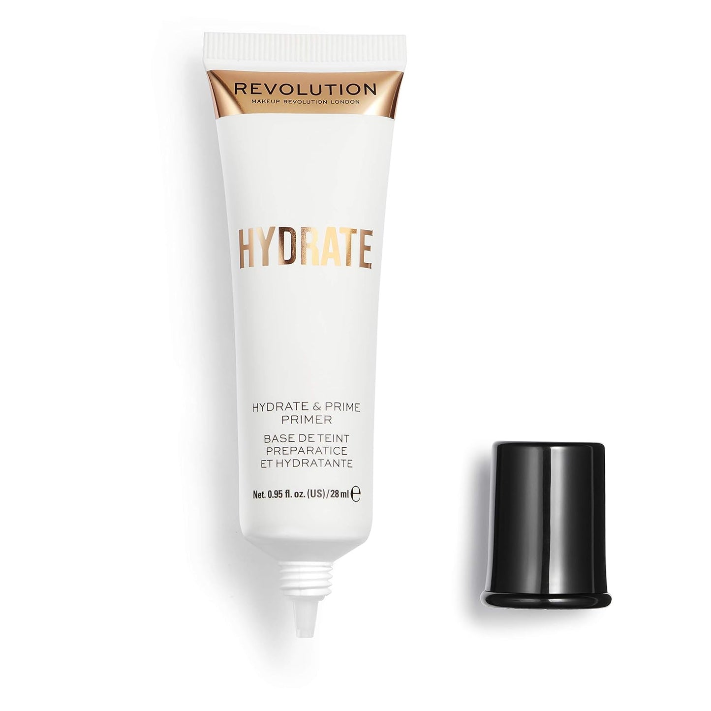 Makeup Revolution Hydrate Primer, Water-Based Primer with Vitamin E & Hyaluronic Acid, Lightweight Formula, Vegan & Cruelty-Free, 0.95 Fl Oz
