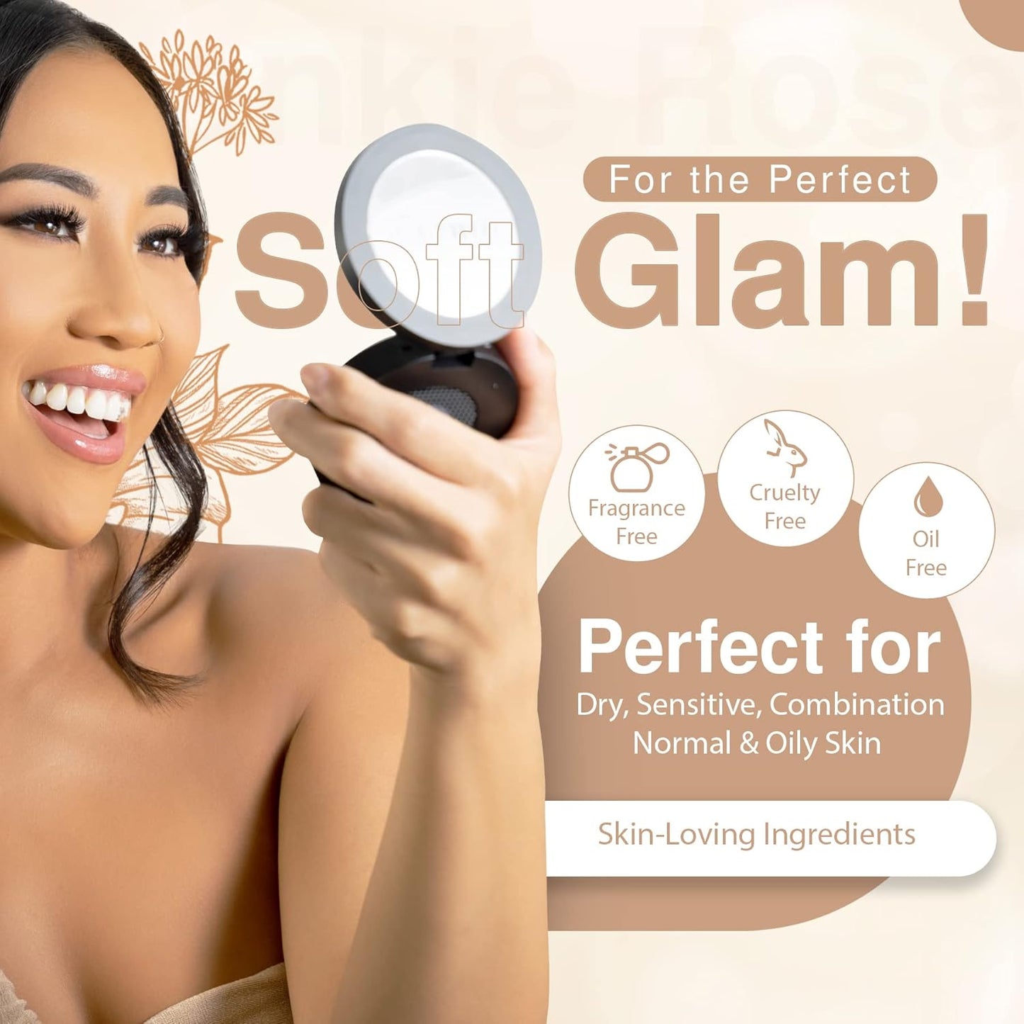 Frankie Rose Cosmetics Powder Foundation – Full Coverage Face Powder For Pores & Imperfections, Evens Out Skin Tone & Shine-Control | 58 Grams (Silk)