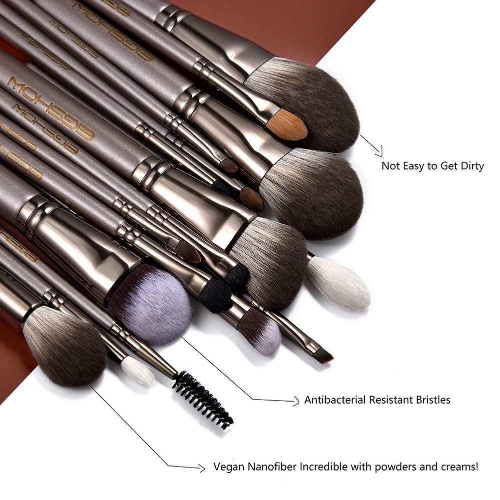 Professional Makeup Brush Set, Eigshow Makeup Brushes Perfect for Foundation Face Powder Blending Blush Bronzer Eyeliner Eye Shadow Brows with Case, Best Gift for Women, Travel Kit(PRO 18pcs Coffee)