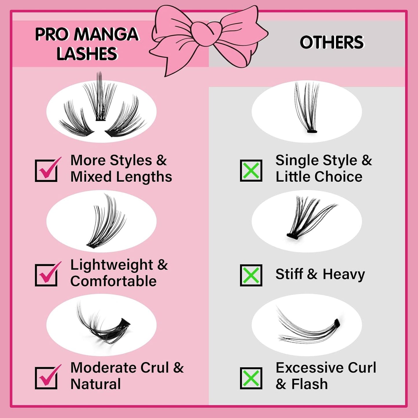 280 Pcs Individual Lashes 40D+50D Mixed Lash Clusters Devil Style Lashes That Look Like Eyelash Extensions Wispy Lashes DIY Individual Lashes At Home (40D+50D-D-8-16mix,Manga)