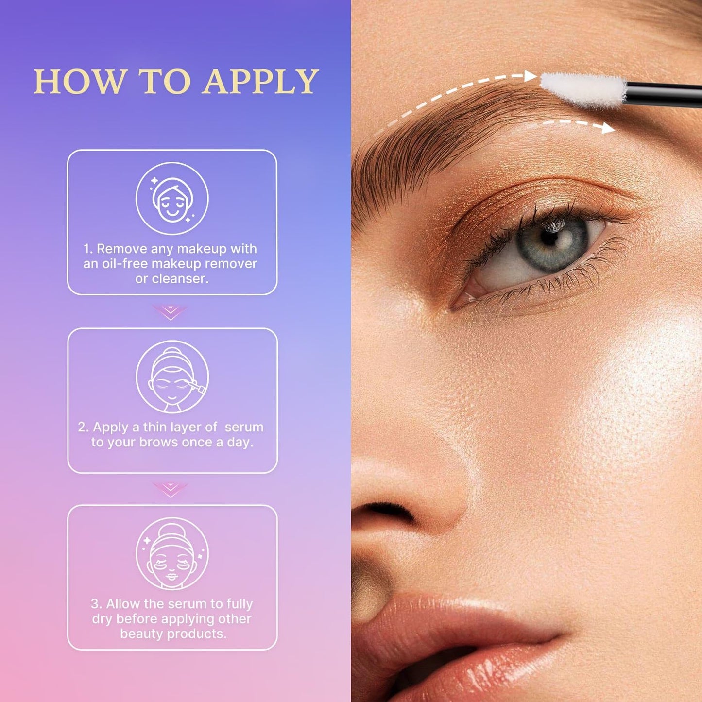 VieBeauti Eyebrow Growth Serum: Eyebrow Serum to Grow Brows with Advanced Formula to Boost Longer Fuller and Thicker Looking Eyebrows 3mL