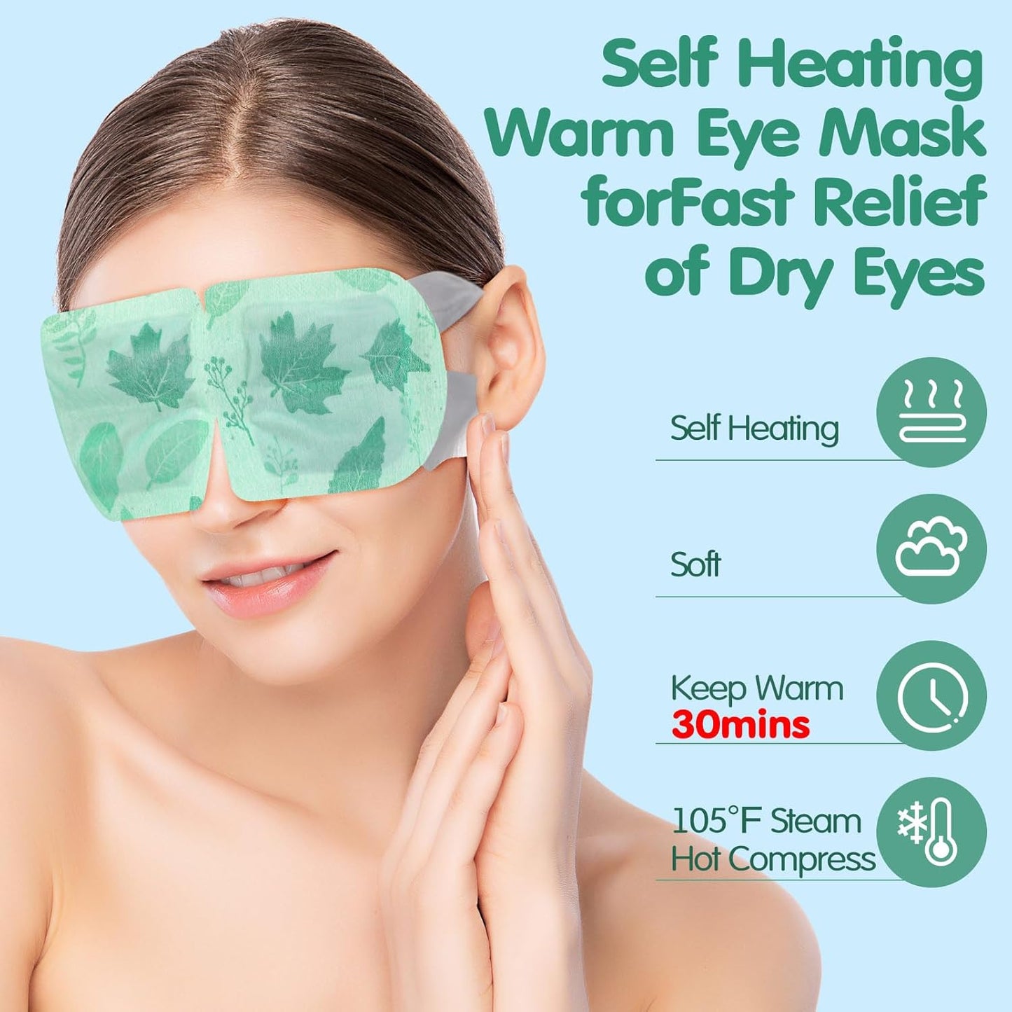 60 Pcs Disposable Steam Eye Mask Bulk Heated Eye Masks for Dry Eyes Spa Warming Eye Mask Self Heating Eye Masks with Warm Moist Warm Compress for Eye Stress Dark Circle Relief (Unscented)