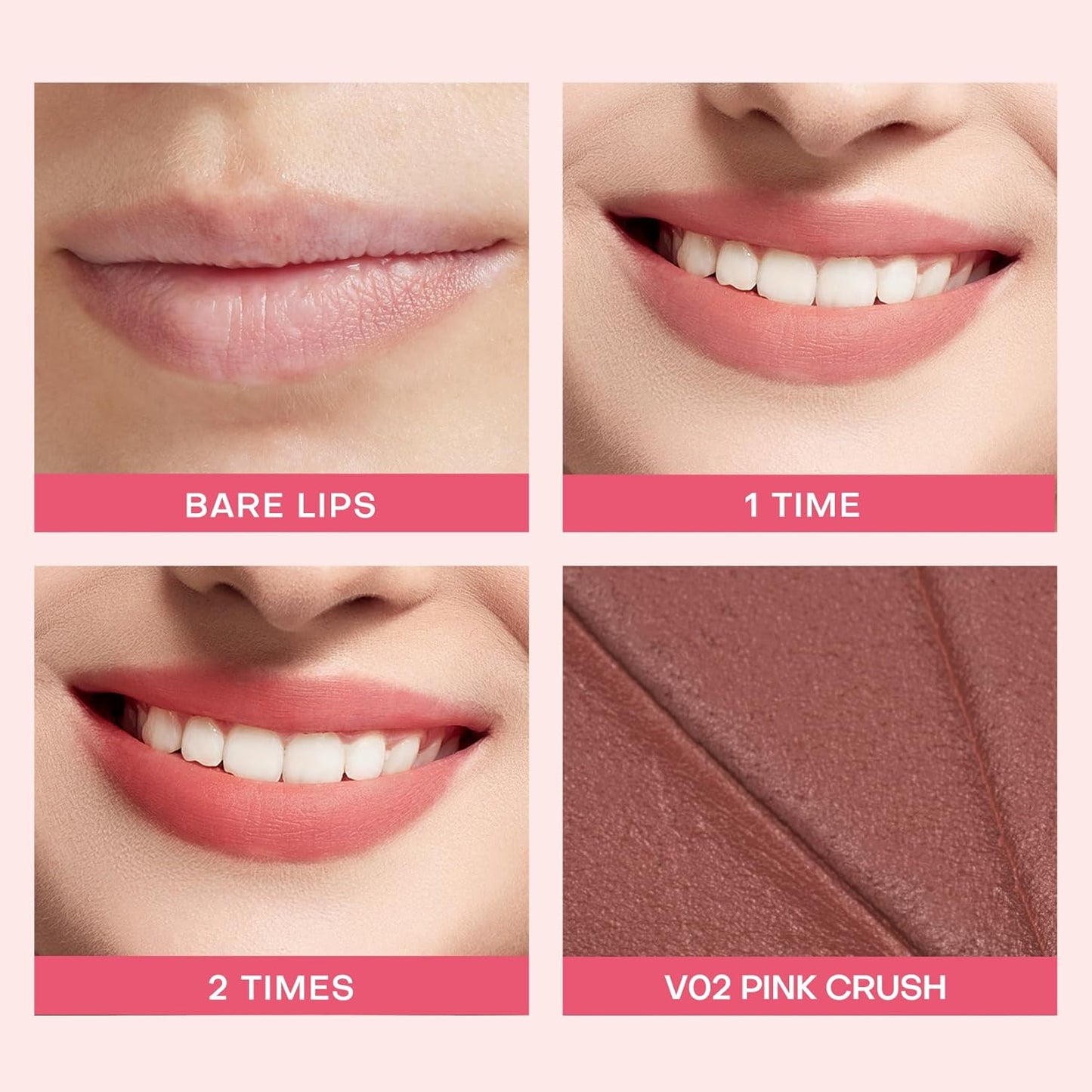 Mistine Makeup Velvet Lip Gloss Matte Lip Cream Liquid Lipstick Softening with Hyaluronic Acid Lip Tint, Non-Sticky Lightweight Lip Color V02 Pink Crush Limited Edition 0.1 fl oz