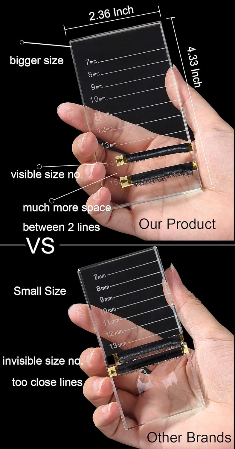 Eyelash Extension Crystal Pallet Lash Holder Tray Bigger Size with Storage Case 4.3x2.4 Inch,7-15 mm