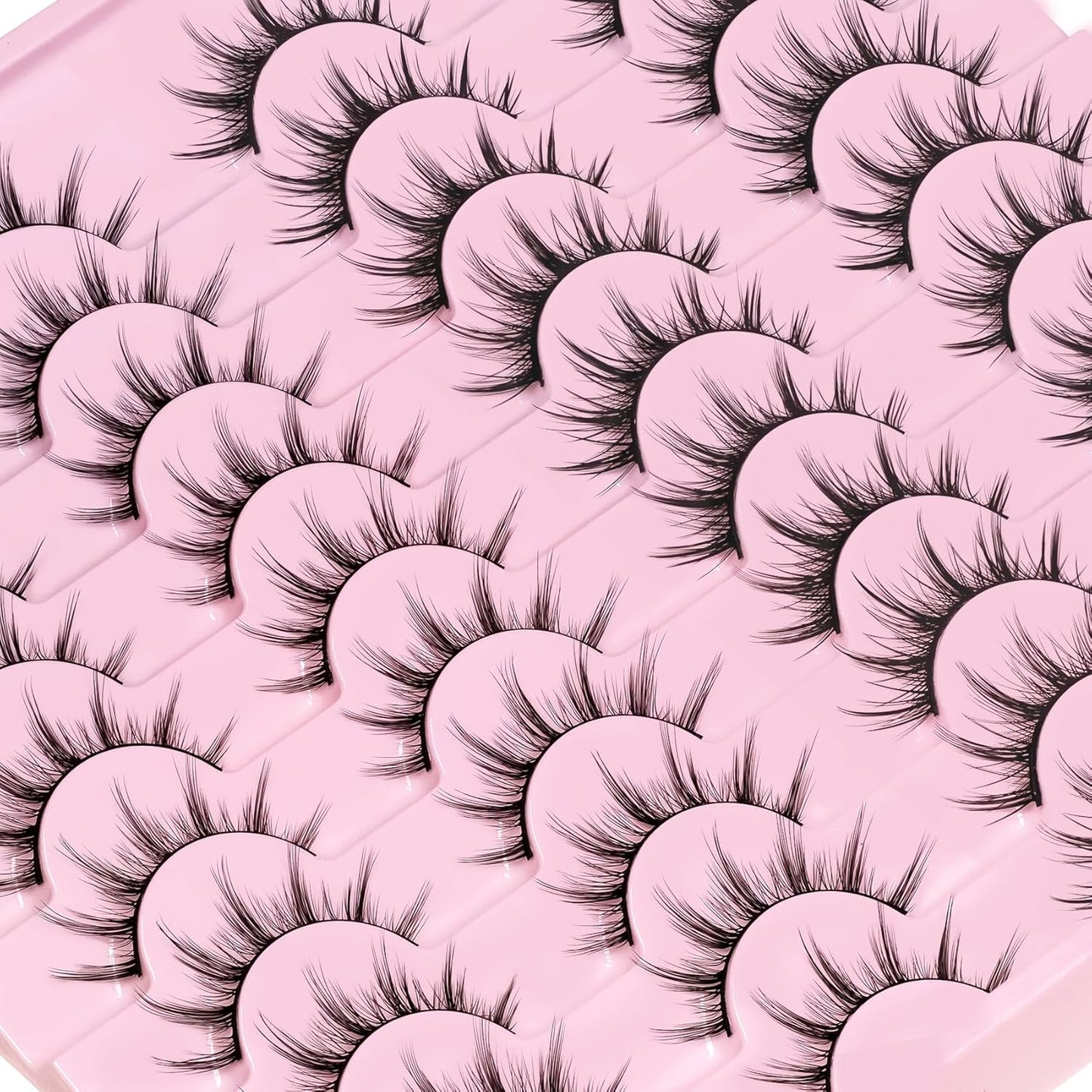 Losha Manga Lashes Natural Look Wispy False Eyelashes 20 Pairs 2 Styles Mixed Soft Fake Eye Lashes Pack Vegan Asian Anime Eyelashes (20P-Manga)