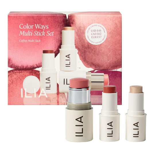 ILIA - Natural Color Ways Multi-Stick Set For Cheeks + Lips | Non-Toxic, Vegan, Cruelty-Free, Clean Makeup