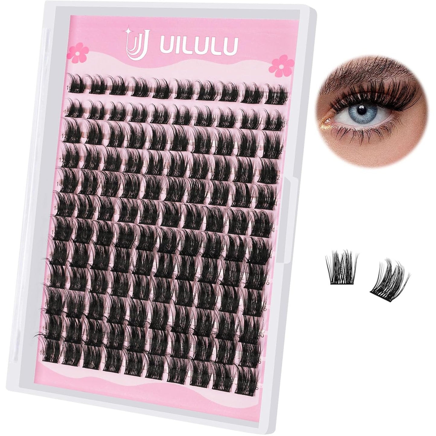 Lash Clusters D Curl Fluffy Individual Lashes 0.07D 10-18 MIX 120 Eyelashes Clusters Lashes DIY Lash Extensions at Home False Lashes Wide Band Wispy Eye Lash Clusters U05 Lash