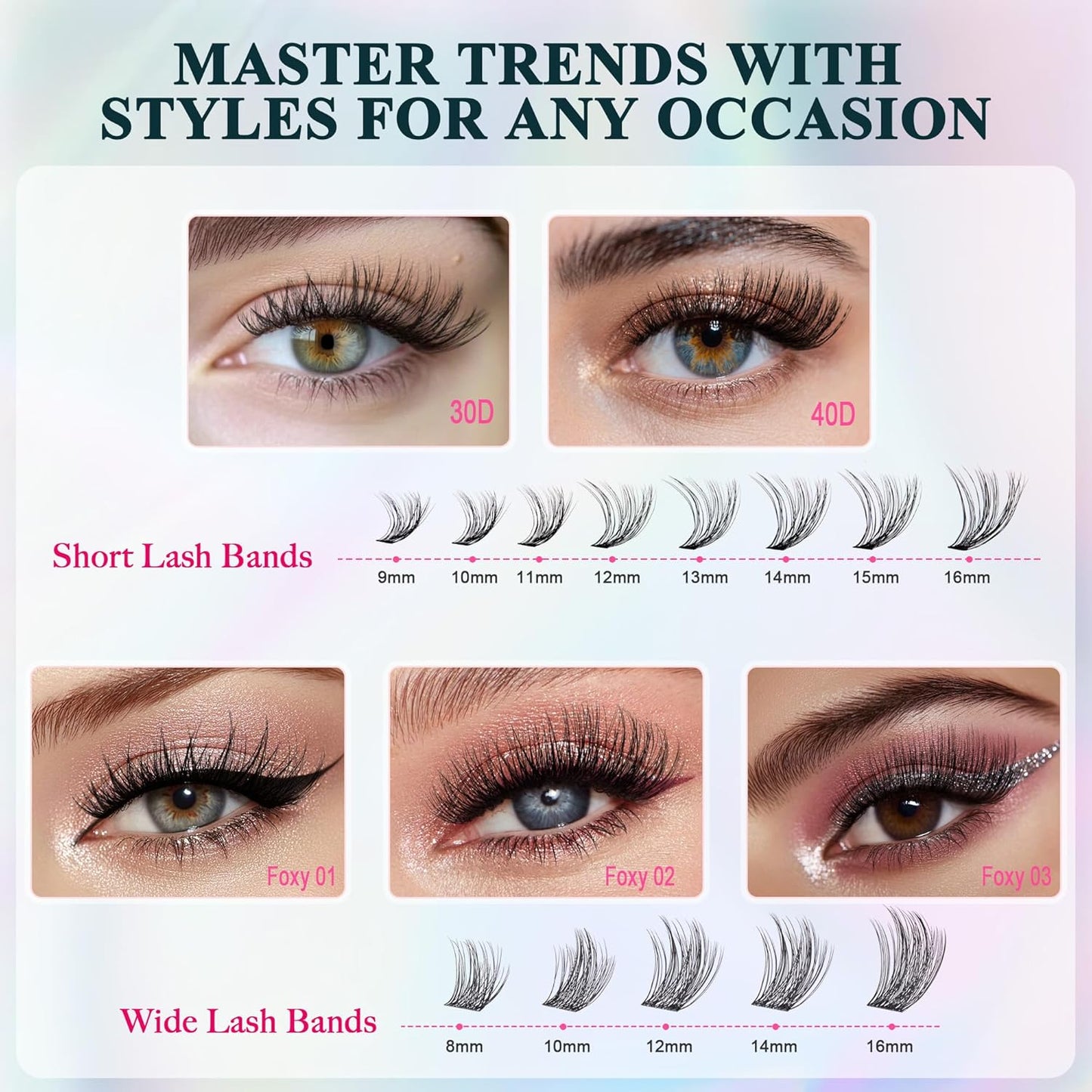 Lash Clusters - Wispy Lash Clusters For Natural Look 8-16MM 536Pcs Eyelash Clusters D Curl Individual Lashes for DIY Lash Extension Kit