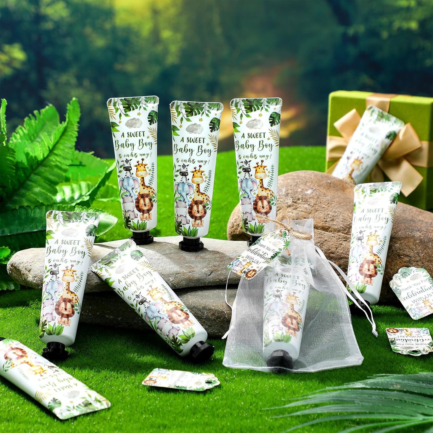 48 Sets Baby Shower Hand Cream Party Favors for Guests Gift Bulk Travel Size Hand Lotion Set for Baby Shower Wedding Christmas(Animals)