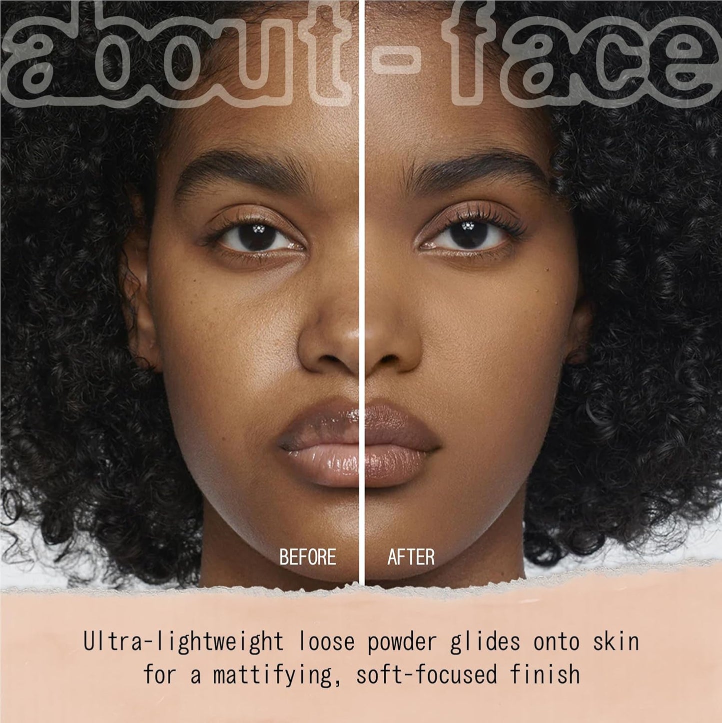 about-face Curtain Call Set & Smooth Loose Powder Partition – Lightweight, Oil-Absorbing Setting Powder with Rice Starch & Corn-Based Talc Alternative – Vegan, Cruelty-Free – 0.35oz (Medium Deep)