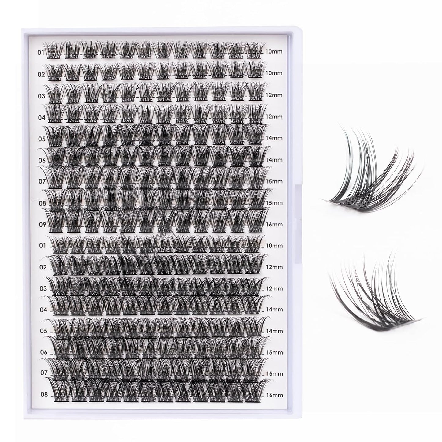 Lash Clusters 204 Pcs Individual Lashes Clusters Eyelash Extensions False Eyelashes DIY Lash Extension Kit Reusable False Eyelashes Natural Look Mix 10-16mm C D Curl(DM01+DM17)