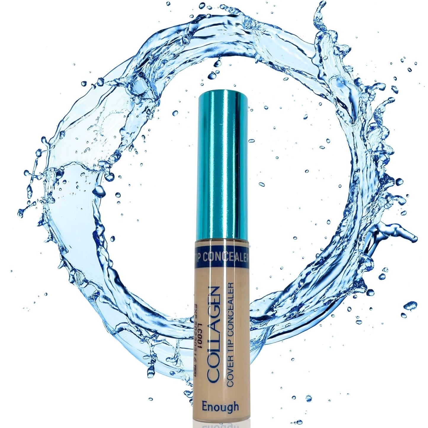 Enough Collagen Cover Tip Concealer - Full Coverage Concealer for Flawless Skin (#01 Light beige, 0.31oz / 9g)