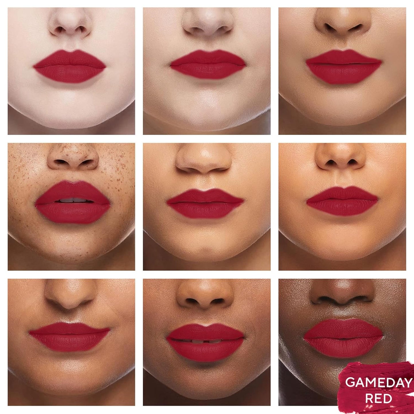 Mirabella - Velvet Matte Lip Crayon, Retractable Highly-Pigmented 2-in-1 Makeup, Long-Lasting Hydrating Lipstick Crayon + Lip Liner, Moisturizing Cream-to-Matte Lipcare Formula, Gameday Red