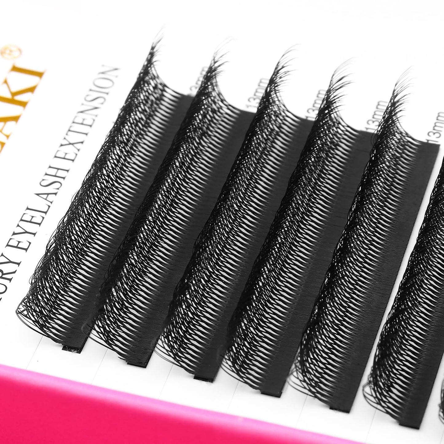 Lash Extensions Double Tips 4D Eyelash Extensions W Shape 0.07mm Thickness C Curl 9mm Premade Fans Easy Fan Volume Lashes Matte Black Crisscross(W-4D-Double Tips-0.07-C,9mm)