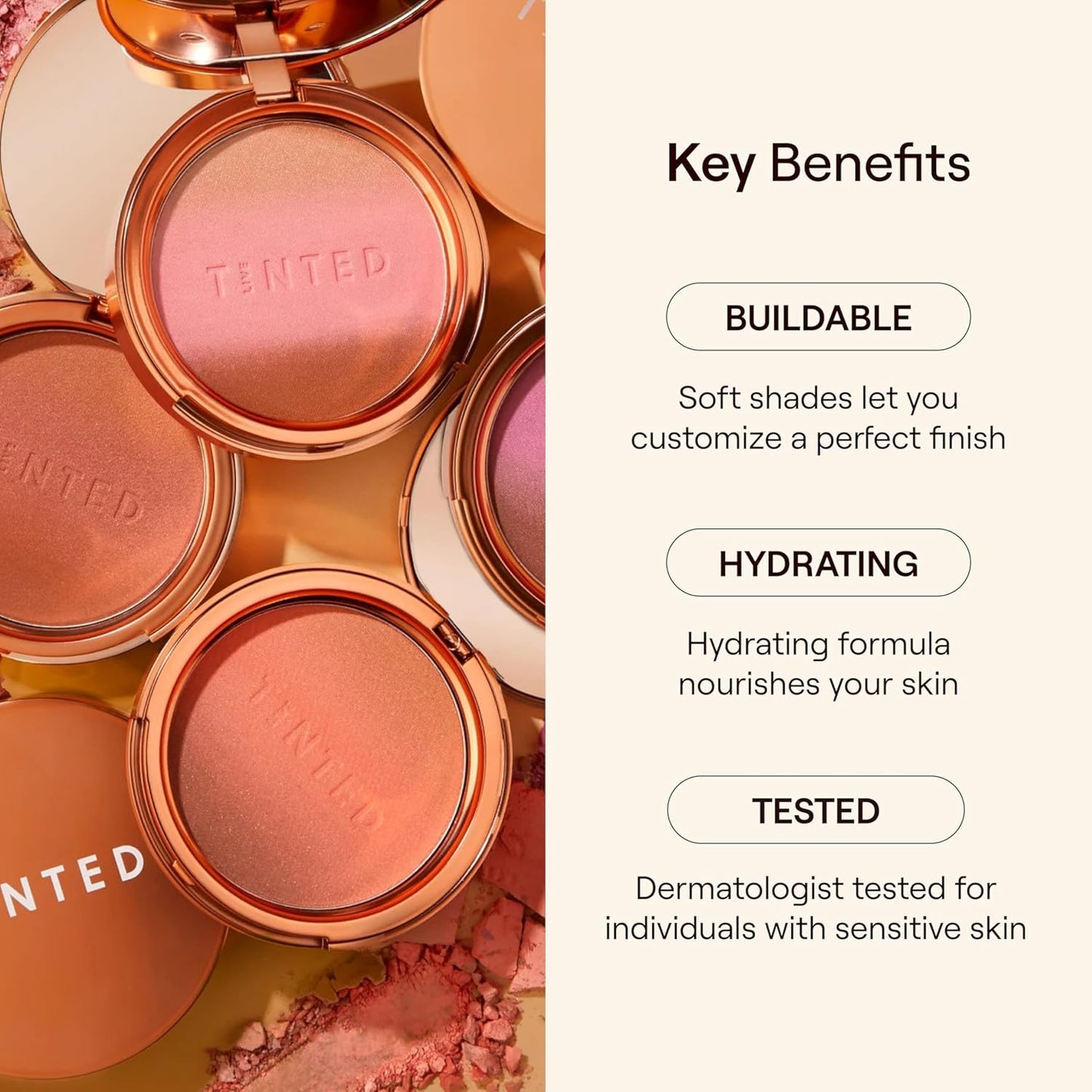 Live Tinted Huebeam Gradient Blushing Bronzer - Lightweight, Highly-Pigmented, Buildable & Blendable - Sunkissed, Glowy, Even Toned Skin Face Blush and Bronzer - Namib Nightfall