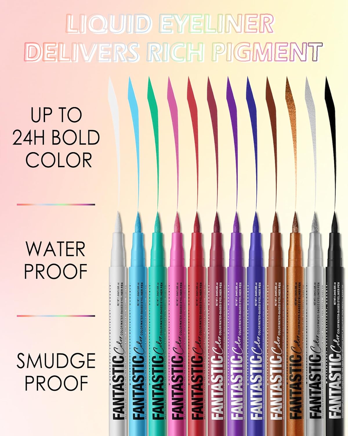 Bright Blue Matte Liquid Eyeliner Pencil, Colorful High Pigmented Waterline Eye liner Waterproof Pen, Colored Smudgeproof Long Lasting Eyeliner Pen Christmas Party Festival Makeup Gift for Women-02
