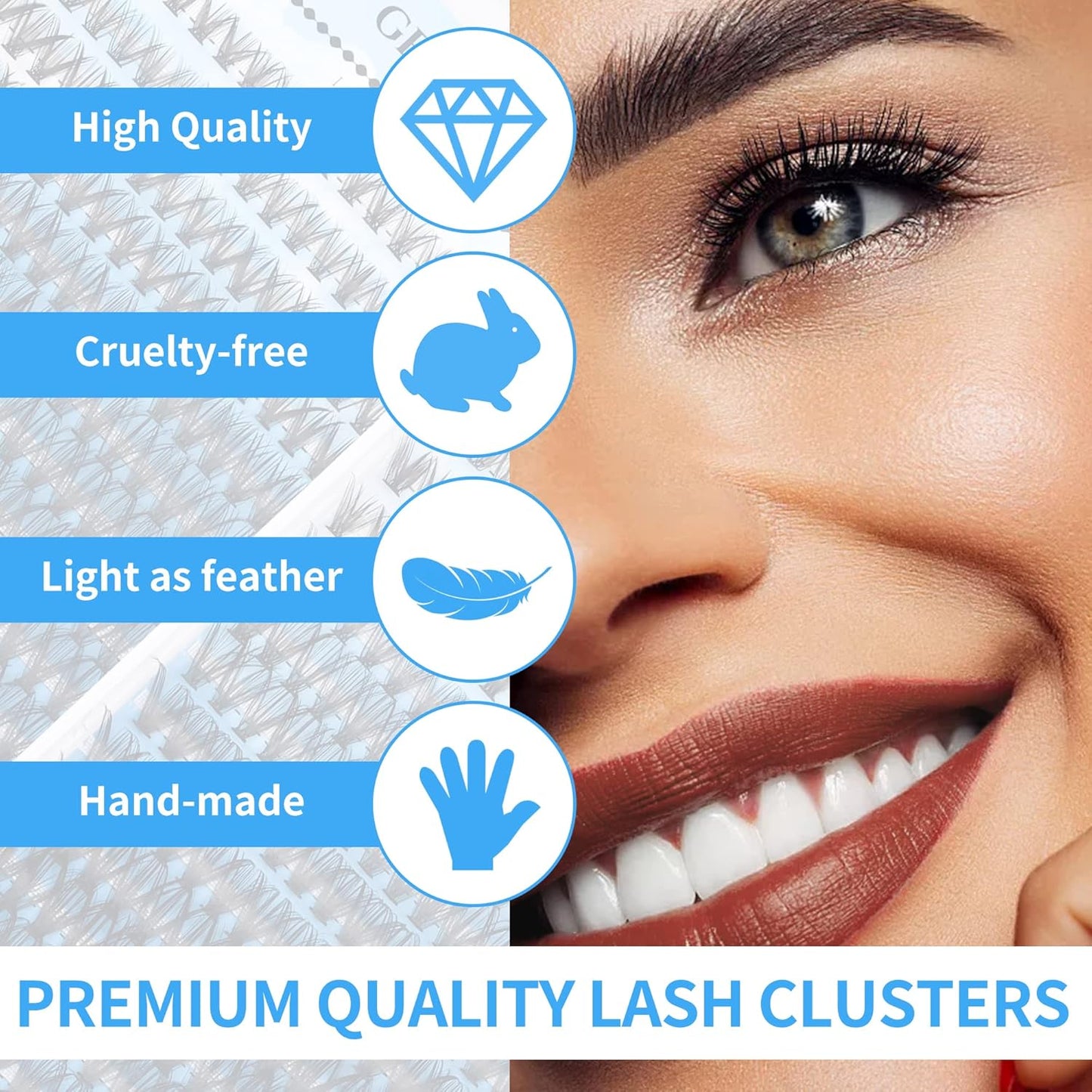 Individual Lashes GEMERRY 280pcs Large Tray 0.07mm Lash Clusters 30D 8-16 MIX D Curl Cluster Lashes Soft &Natural Individual Lashes Cluster Reusable DIY Eyelash Extensions