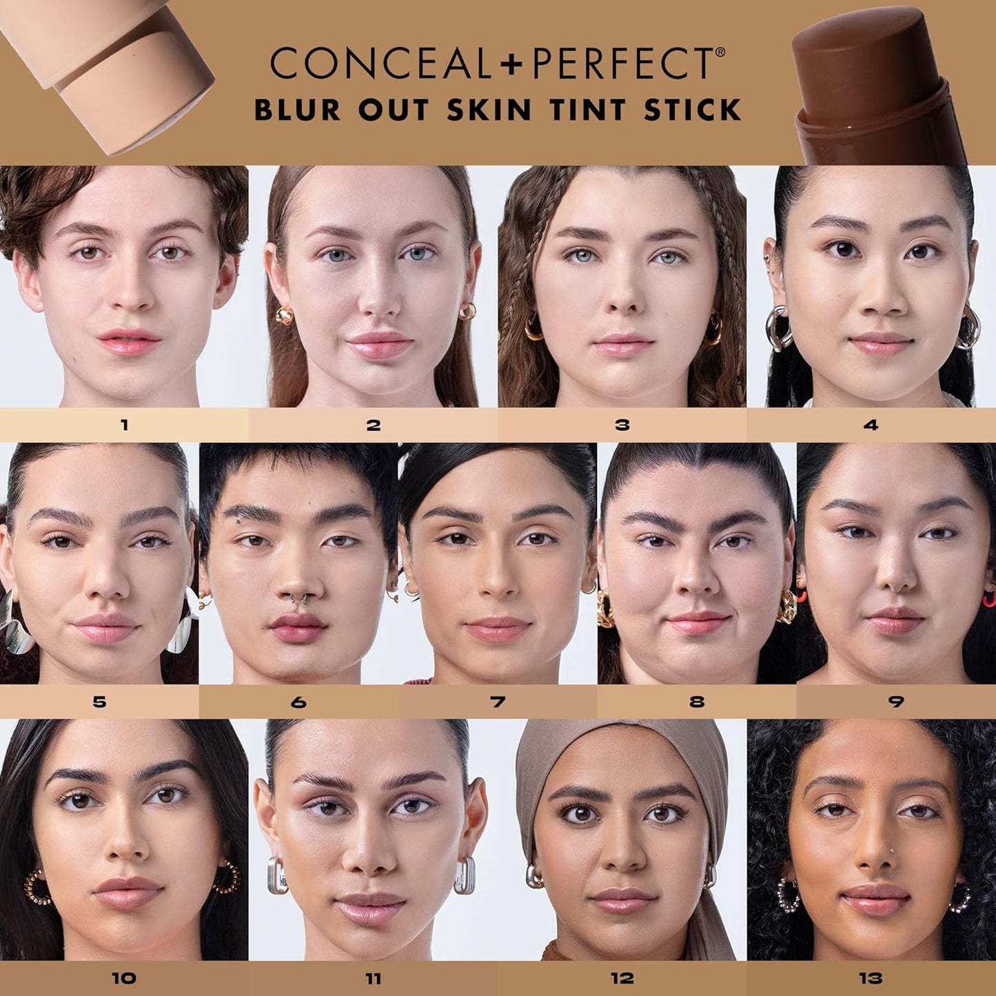 Milani Conceal + Perfect - Skin Tint Stick, Blur Out Tinted Moisturizer Makeup, Shade 003