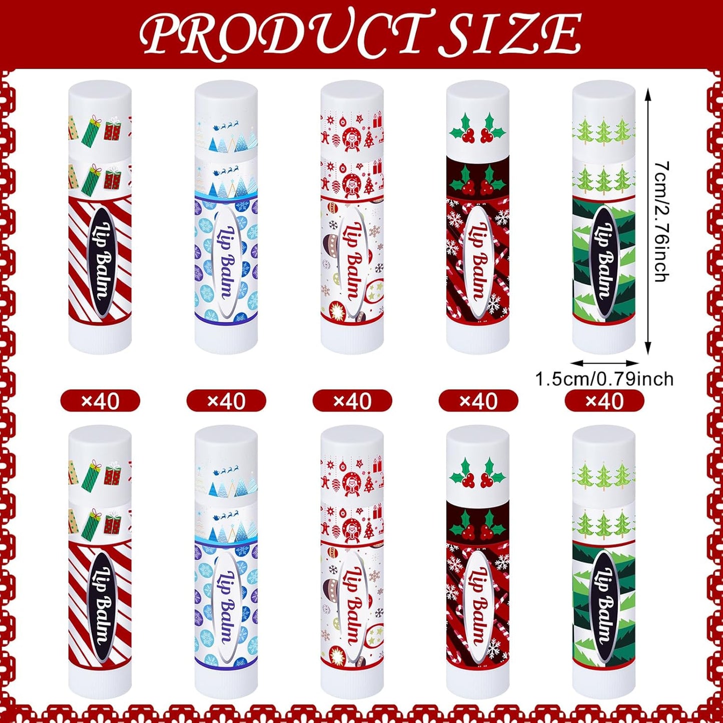 Christmas Lip Balm Bulk Cute Xmas Lip Balm Gifts Set Moisturizing Lip Care Christmas Stocking Stuffers Holiday Treat Goodie Gifts Xmas Party Favors Supplies for Kids Women Men(200 Pcs)