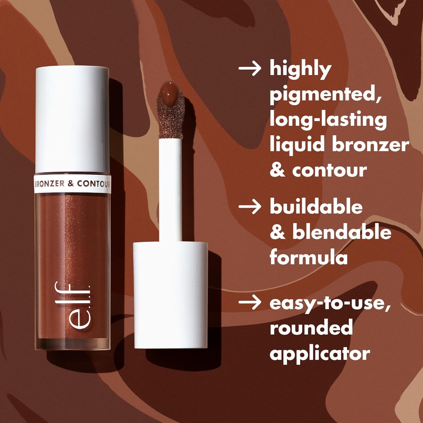 e.l.f. Camo Liquid Bronzer & Contour, Silky Highly Pigmented Formula, Creates a Long-Lasting Bronzed Glow & Natural Look, Vegan & Cruelty-Free, 1 Fair