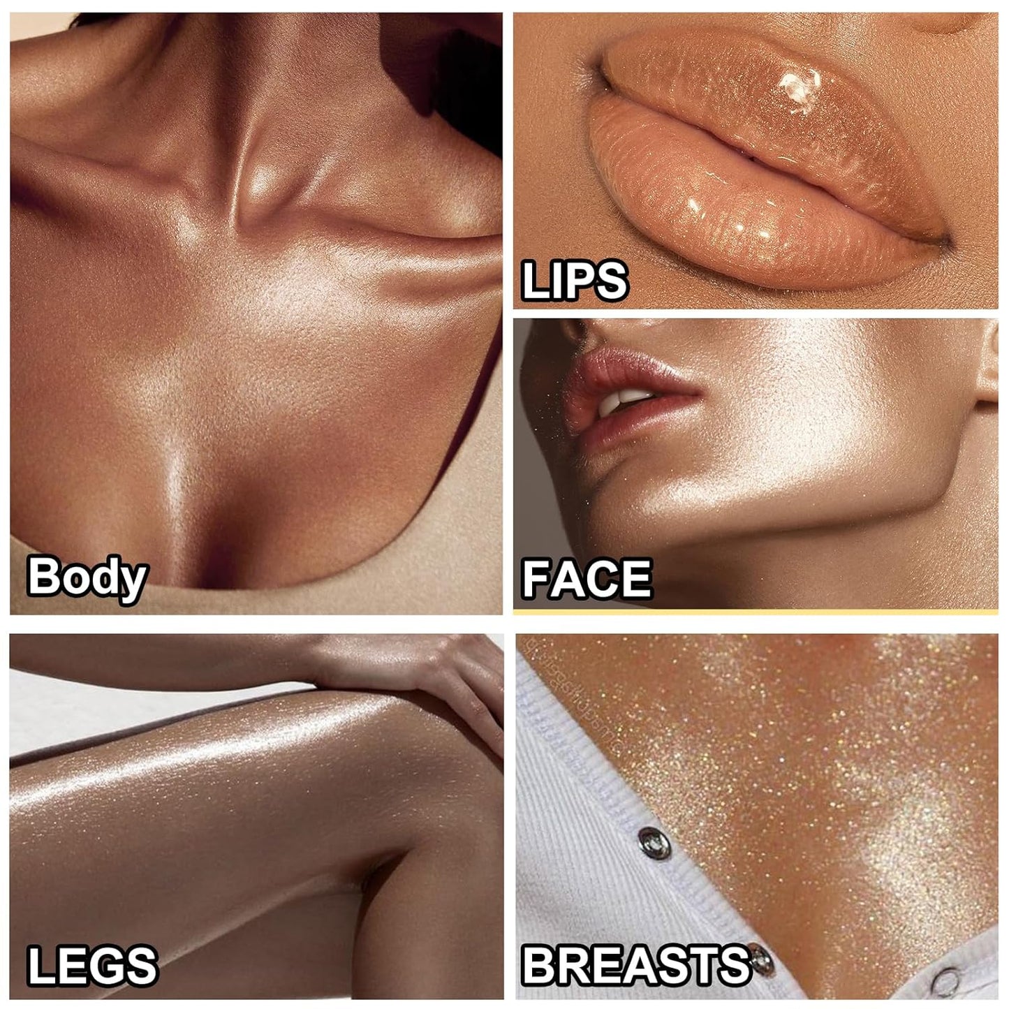 Shimmer Oil 100ml, Moisturizing Long Lasting Body Luminizer Face Brighten, Waterproof Liquid Illuminator Glow, Glitter Oil Highlighter Summer Glowing Makeup (#03 Bronze Gold)