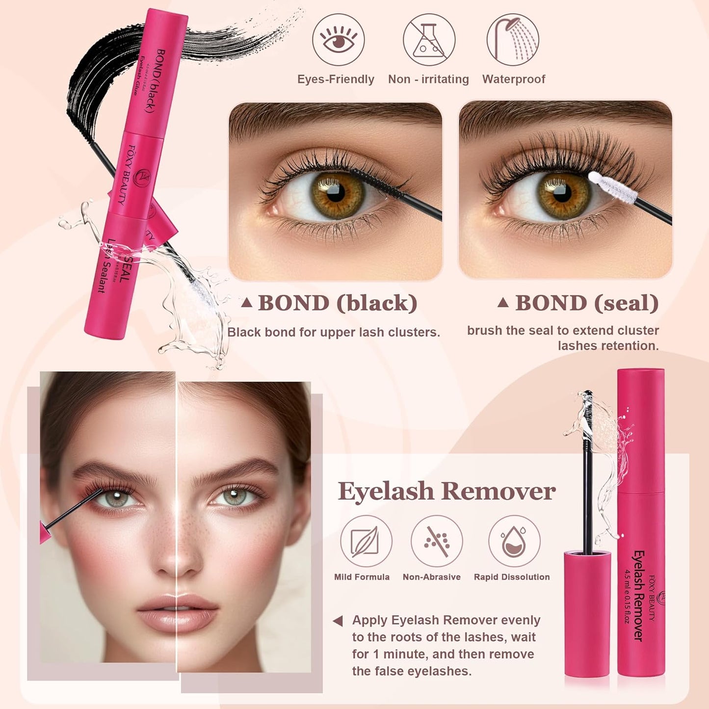 Lash Clusters - Lash Clusters Kit Lash Extension Kit with Lash Bond and Seal Cluster Eyelash Extensions Eyelash Clusters 20D30D40D50D-0.07D Lashes Clusters Eyelash Extension Kit DIY at Home Eyelashes