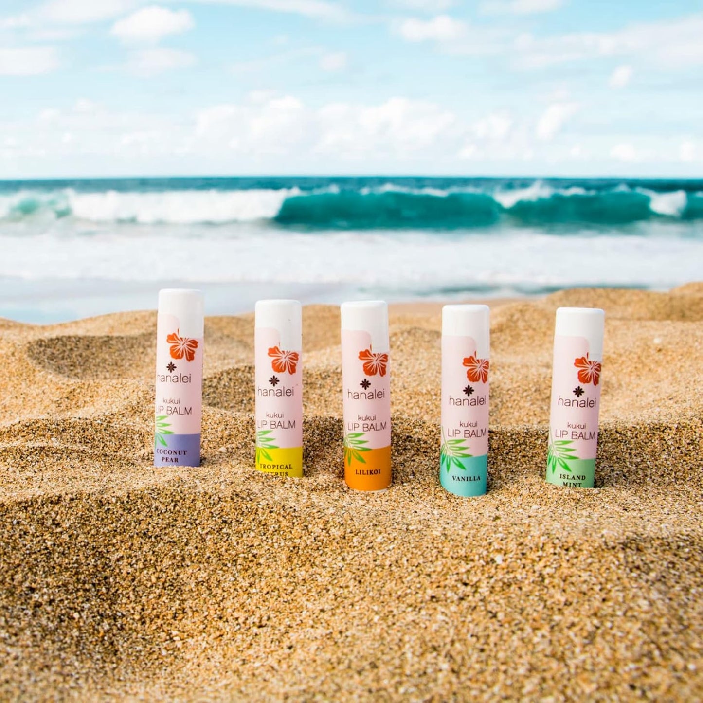 Hanalei Vanilla Lip Balm & Moisturizer – Natural Kukui Oil & Beeswax for Hydrated, Soothed, Soft Lips – Heals Dry, Chapped, Cracked Skin – Long-Lasting Travel-Friendly Lip Care – Vanilla Flavor