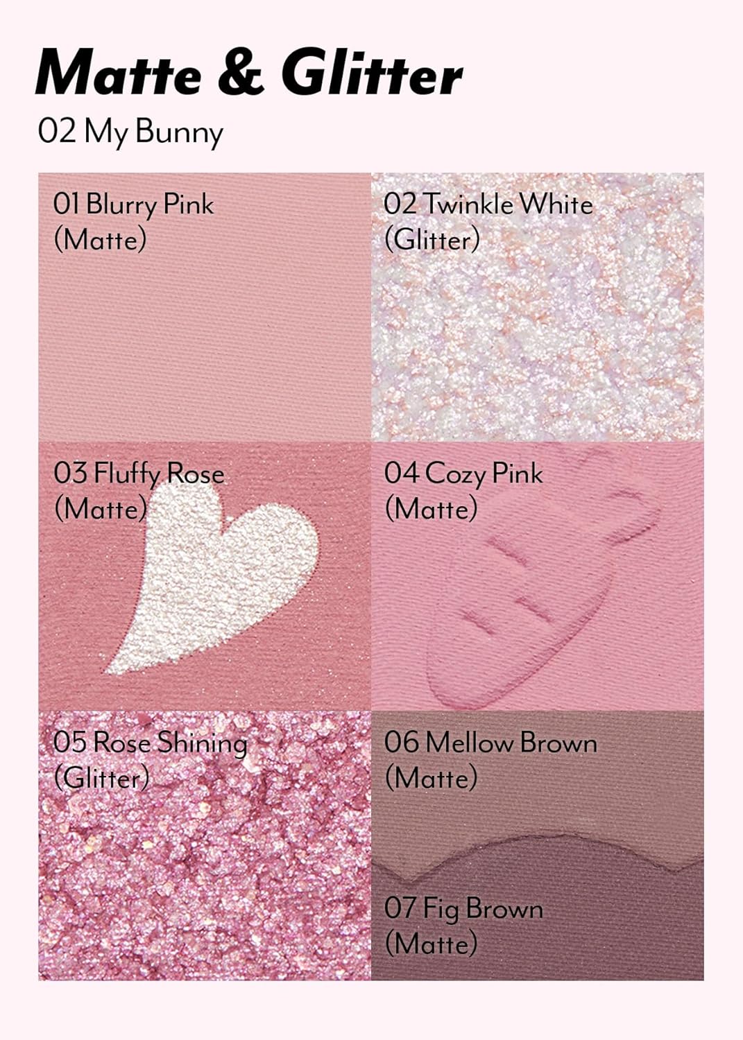 I'M MEME Wonder Soft Layer Palette - 7 Shades | Portable Size, Versatile, Blendable, Neutral Colors with Soft Texture, 02 My Bunny, 0.23 Oz