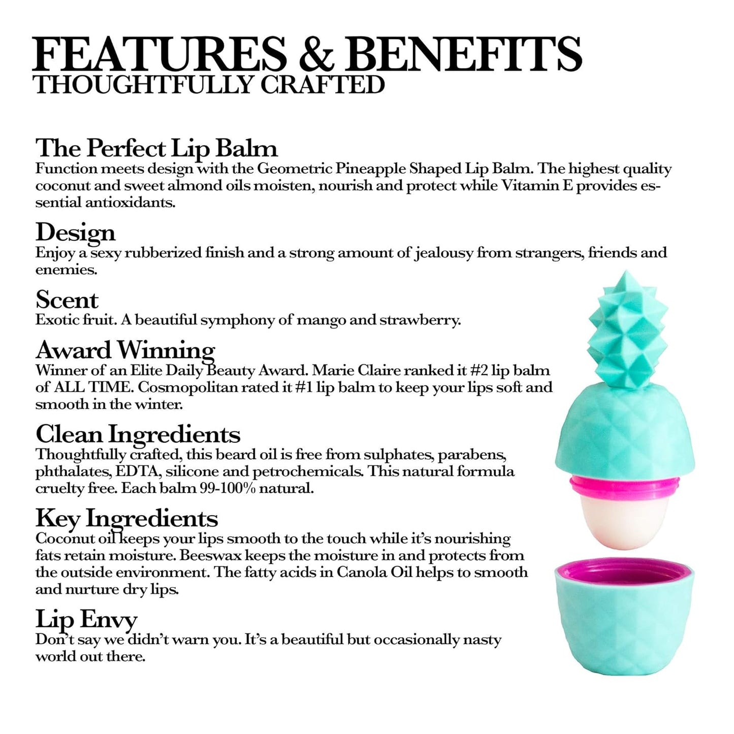 Pineapple Lip Balm - Key Lime or Strawberry-Mango (Teal) Key Lime