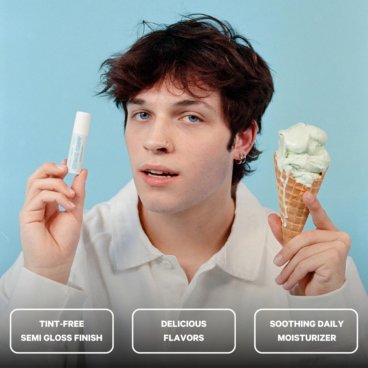 Space Camp Wellness Jumbo Lip Balm - Frosted Mint Organic Flavored Balm (2 Pack)