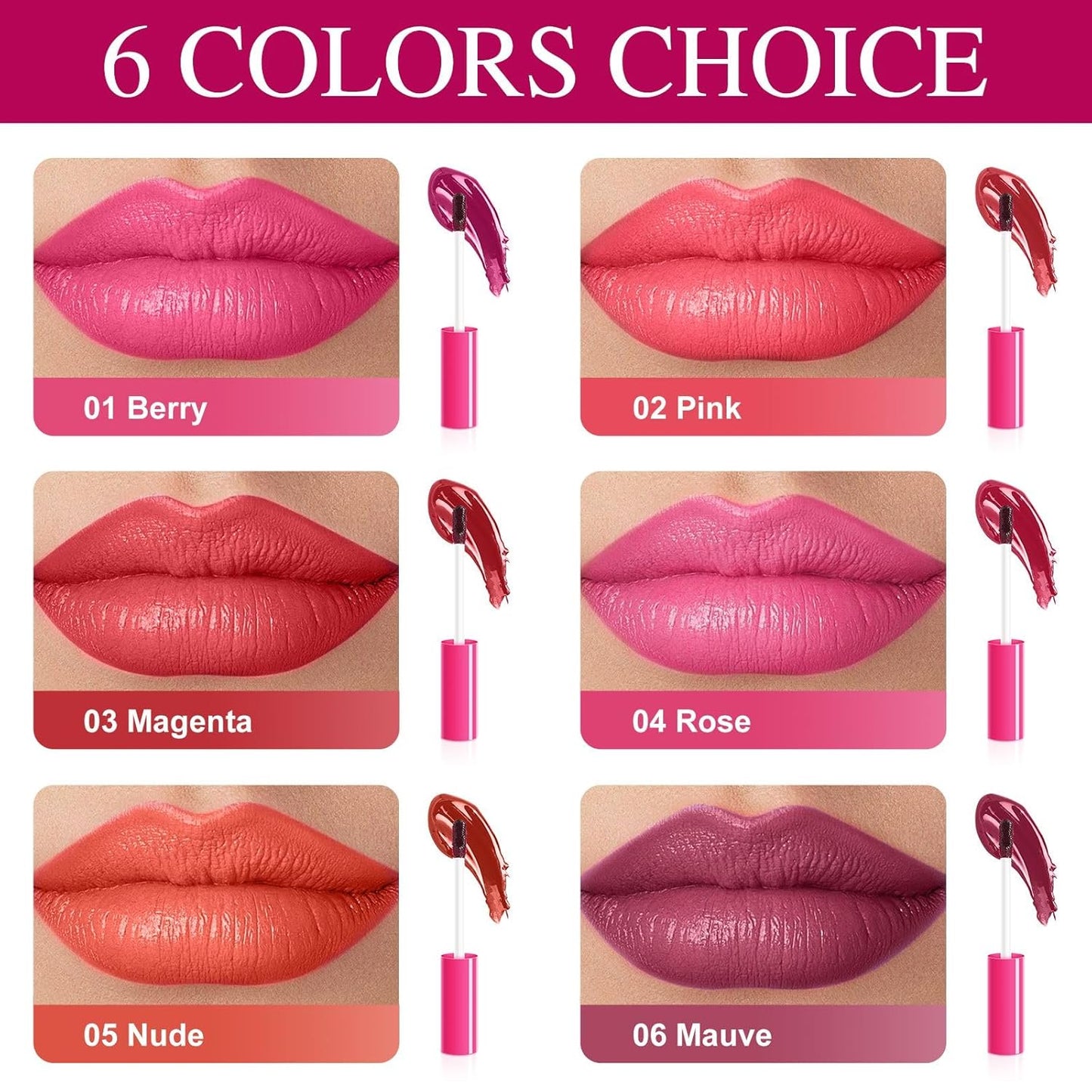 Lip Stain - Lip Stain Peel Off Long-Lasting with Matte Finish Waterproof & Transfer-Proof, Lip Liner Moisturizing & Nourishing Non-Stick Cup Highly Pigmented Color Lip Tint (06 Mauve)