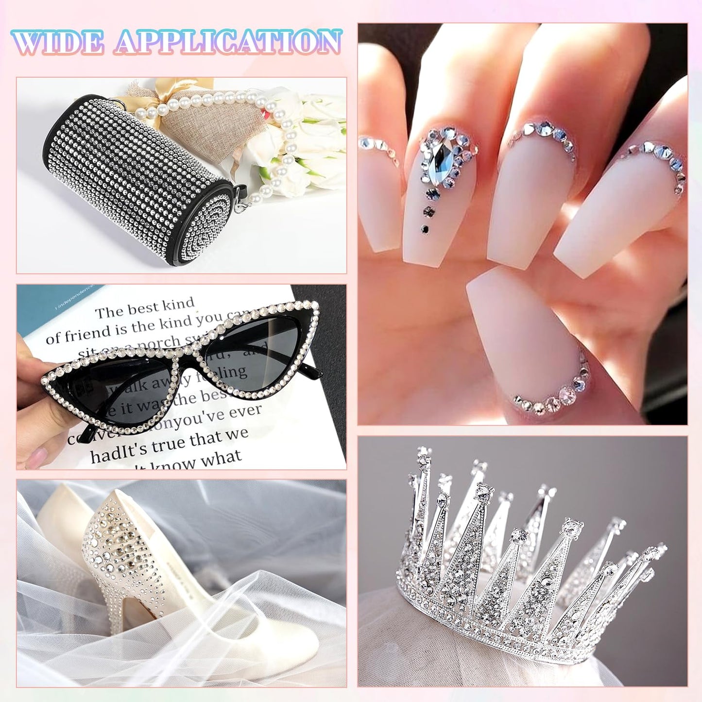 25000Pcs Resin Jelly Rhinestones with Tweezers for Crafting, 2-6mm Mixed Sizes (Clear) Non Hotfix Flatback Gems, Bedazzling Crystal for DIY Crafts Clothing Tumblers Mugs Shoes Decor Nail Art