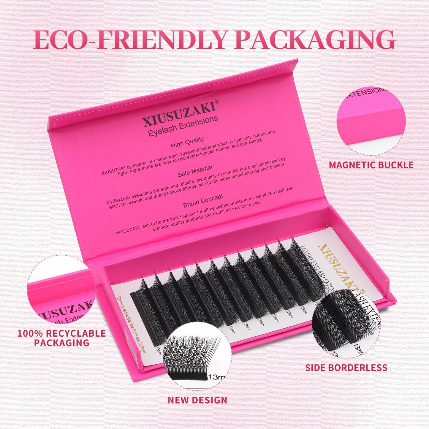 Lash Extensions 4D Eyelash Extensions W Lashes 0.07mm Thickness C Curl Lashes 8mm Soft Lash Trays Pestañas Pelo a Pelo Natural Matte Black False Eyelashes Individual Lashes(W-4D-0.07-C,8mm)