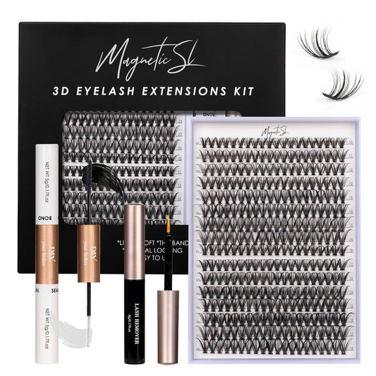 Lash Clusters DIY Lash Extensions Kit 320pcs Individual Lashes Clusters 30D 40D D Curl Eyelash Extension Kit with Applicator and Lash Bond&Seal,Clusters Lash Glue Remover Mix 10-16mm (30D+40D-320 KIT)