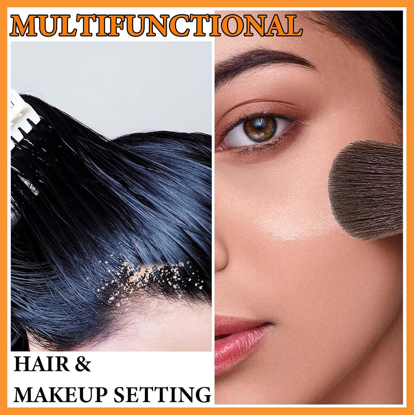 Sunscreen Setting Powder,Brush Setting Makeup SPF 50 PA++ for All Skin,Moisturizing & Lightweight Loose Face Powder with Sunscreen Brush,Soft Matte Finish Long Lasting Oil Control Make up