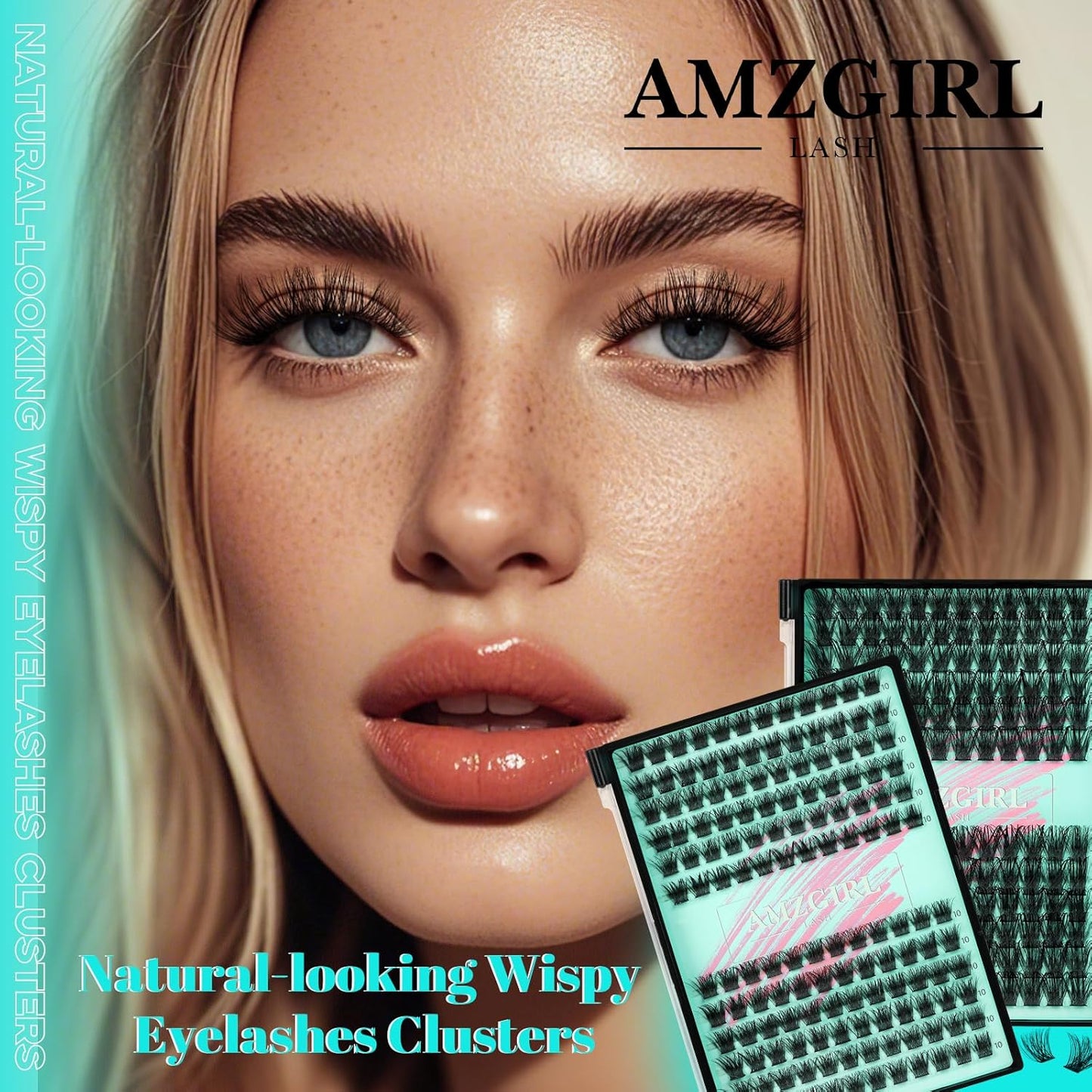 Wispy Lash Clusters Eyelash Extensions 144pcs Individual Lashes Cluster 10mm D Curl Fake Eyelash with Thin Band DIY Cluster Lashes At Home For Beginners (D-10mm)