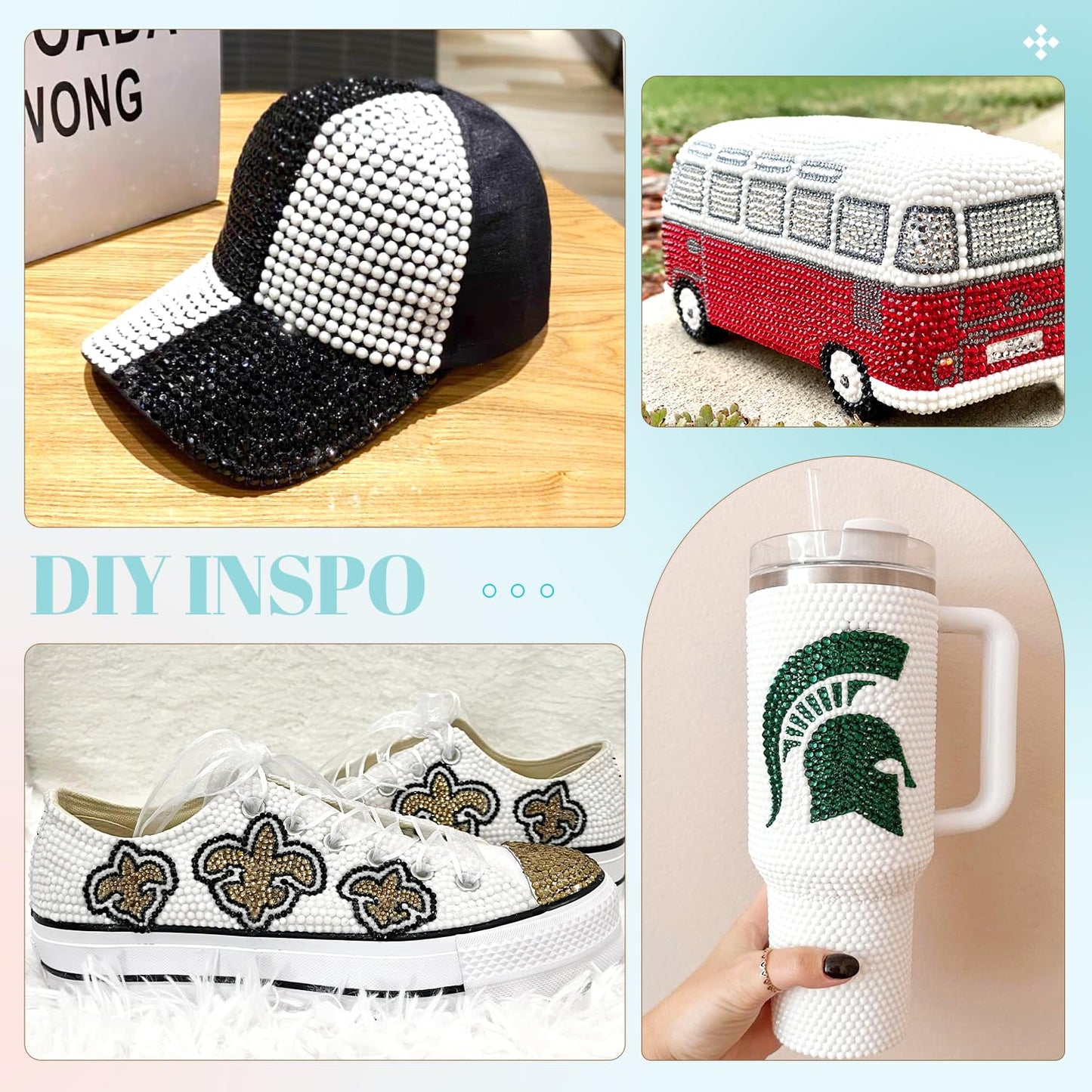 6100Pcs Resin Rhinestones for Crafting with 2Pcs 10ml B7000 Jewelry Glue, 1 Box Flatback Crystals Diamond (White) for Bedazzling Crafts DIY Nail Art Non Hotfix Gems for Clothing Shoes