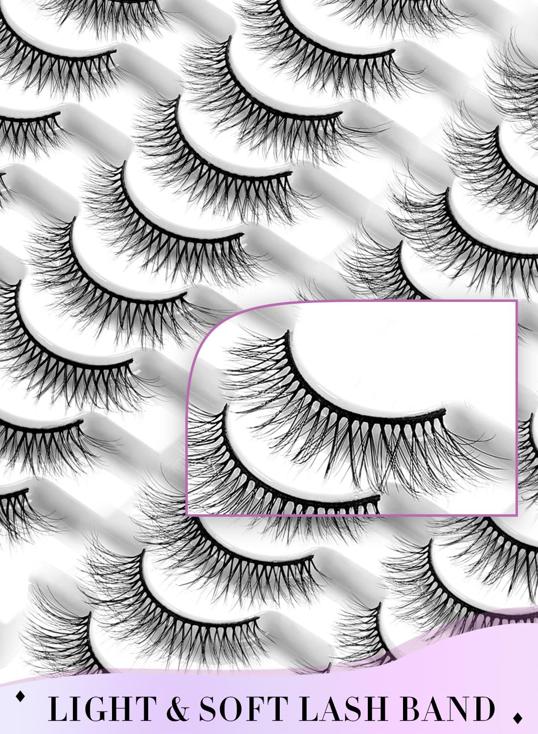 Classic Fake Eyelashes 6-14mm Lash Extensions – Luxurious Natural Mink Lashes Eyelash Extensions – Comfortable and Easy to Apply – High-End Fiber Lashes for Superior Volume